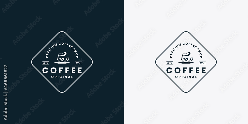 retro coffee logo design, cafe shop logo inspiration, Stock Vector ...