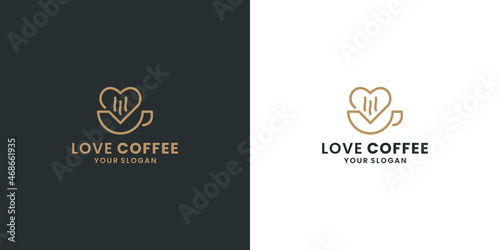 coffee lovers logo design. love coffee logo inspiration