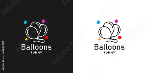 balloons logo design birthday element banner event