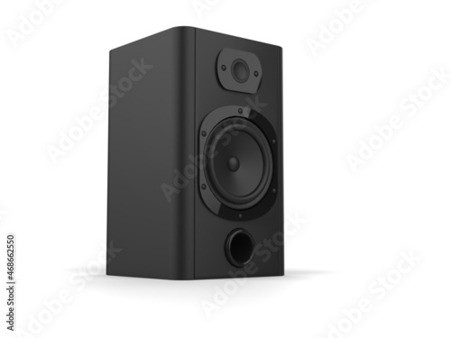 Matte black compact sub woofer loud speaker photo