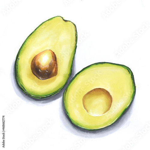 avocado isolated on white