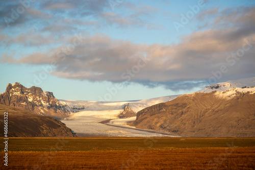 Glacier off the Vatnajokull ice cap in Iceland
