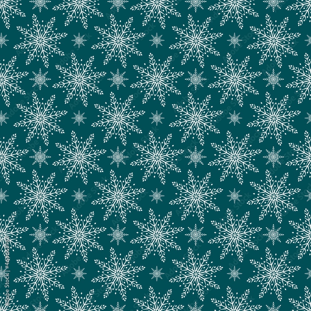Pattern with snowflakes on a blue background. Pattern with snowflakes on a blue background.