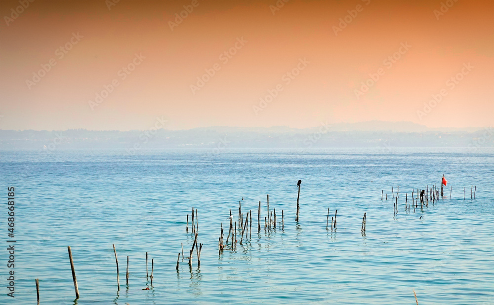 Scenic panorama landscape of Garda lake, Italy, Europe Scenic panorama landscape of Garda lake, Italy, Europe