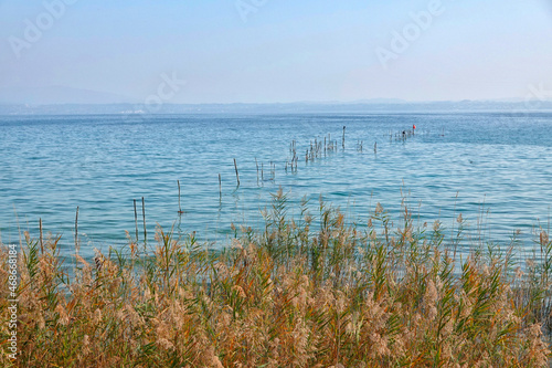 Autumn landscape of Garda Lake at Sirmione  Italy  Europe