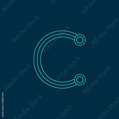 Letter C Connect Logo design Concept, Tech Logo, Icon, Sign Vector, Technology  letter logo. Creative Font for Your Name and Business Font Template