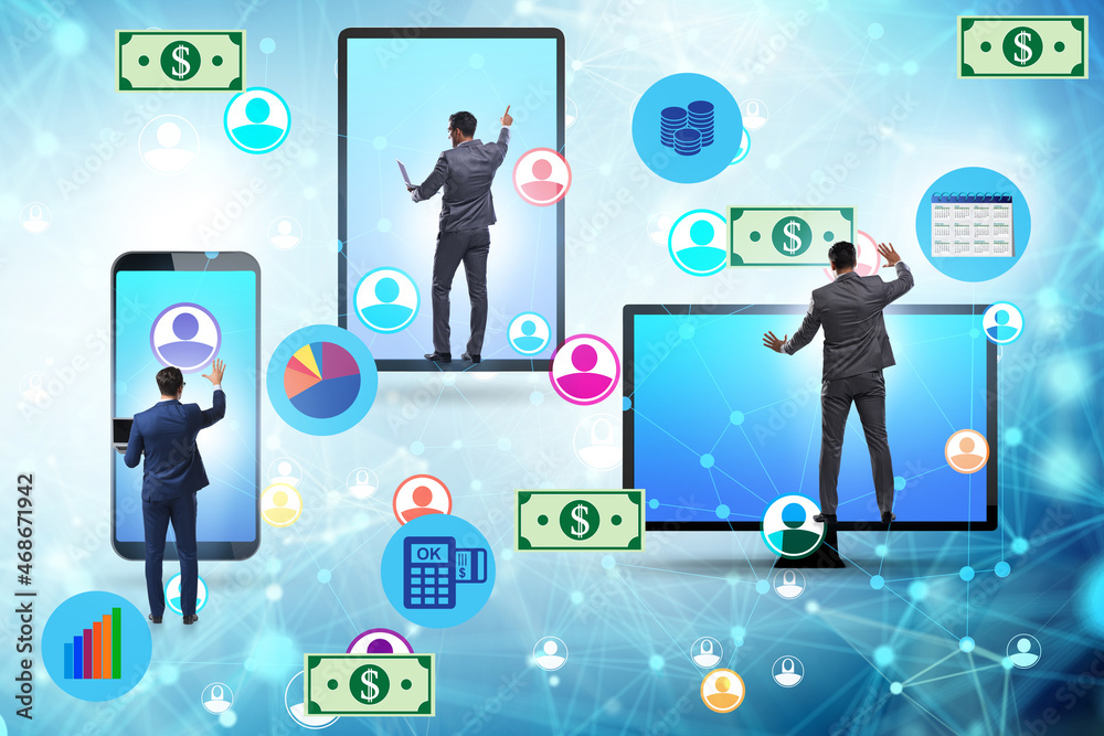 Online currency trading concept with business people Online currency trading concept with business people