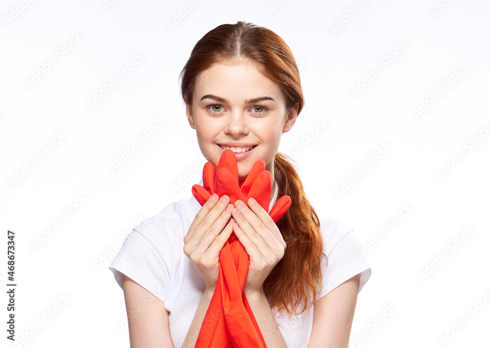 cleaning lady with rubber gloves emotions cleaning the house cleaning lady with rubber gloves emotions cleaning the house