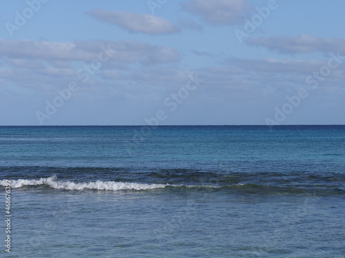 Panorama of Atlantic Ocean landscape seen from Sal island, Cape Verde