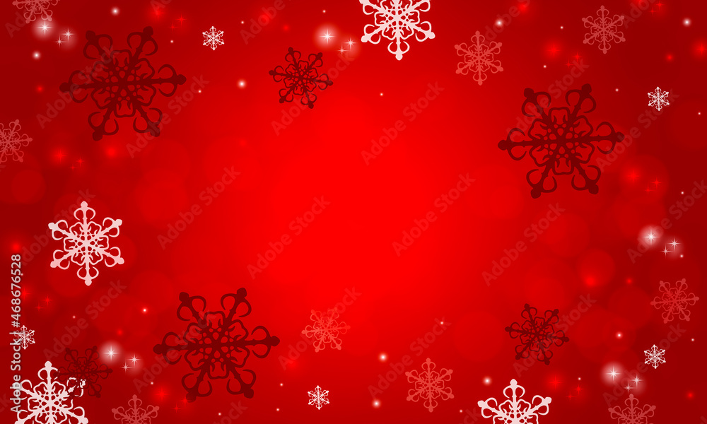 Red christmas lights background and falling snowflakes. Red christmas lights background and falling snowflakes.