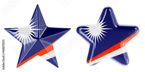 Stars with Marshallese flag, 3D rendering