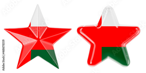 Stars with Omani flag, 3D rendering