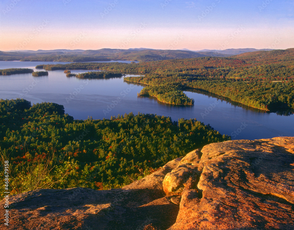 View of Squam Lake from Rattlesnake Overlook,  New Hampshire USA