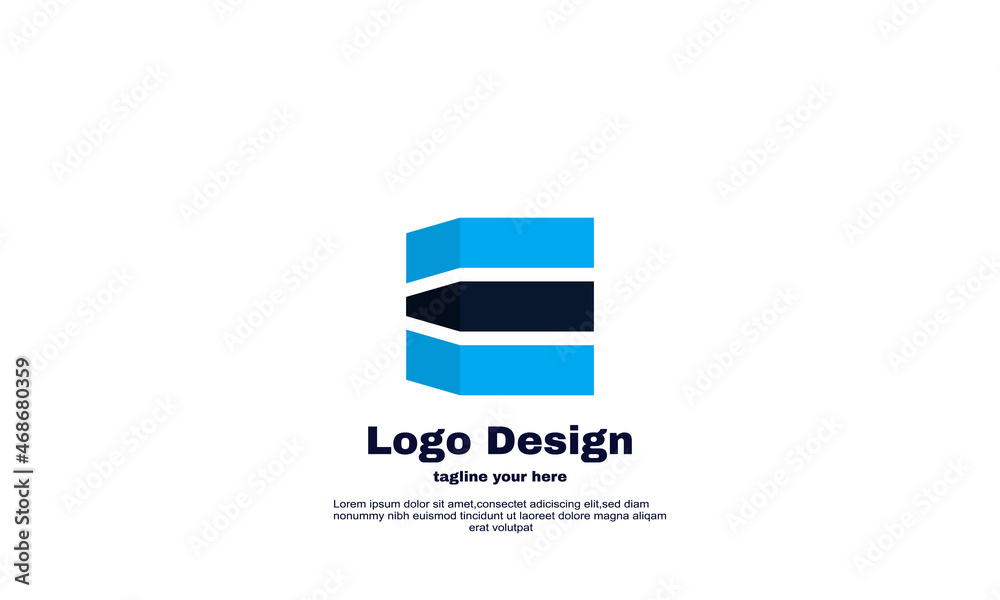 vector colorful company and business cube logo design blue color