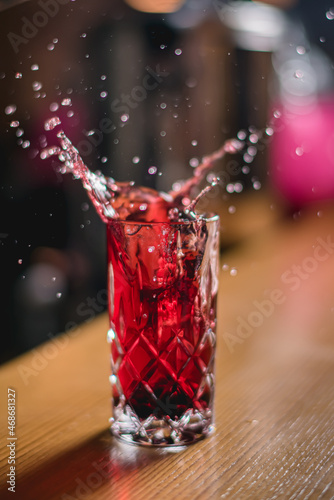 cocktail with ice and splash