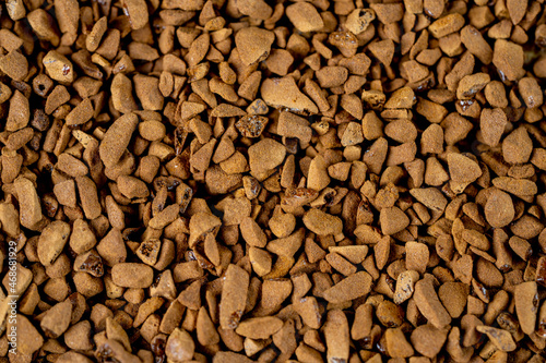 Ground instant coffee macro photo