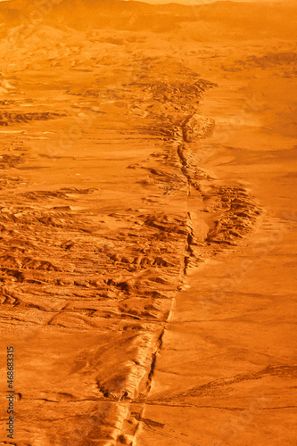 aerial view desert californian san andreas vault line photo