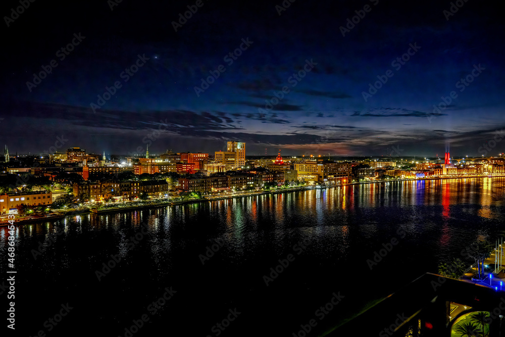 Fototapeta premium River Street Under the Stars