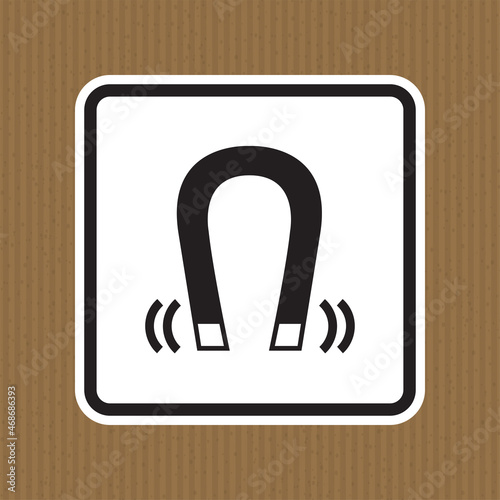 Beware Magnetic Field Symbol Sign Isolate On White Background,Vector Illustration EPS.10
