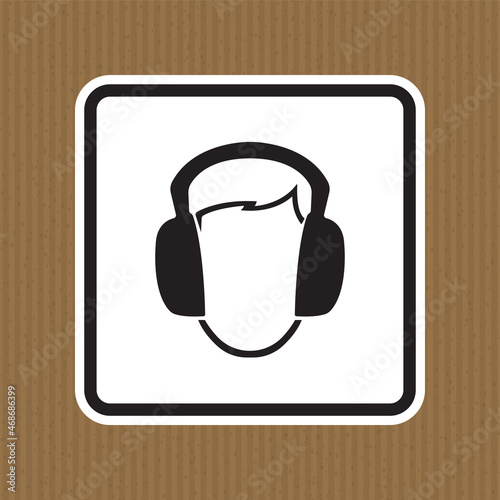 Symbol Wear Ear muff sign Isolate On White Background,Vector Illustration EPS.10