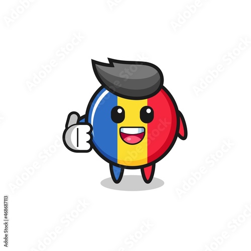 romania flag mascot doing thumbs up gesture