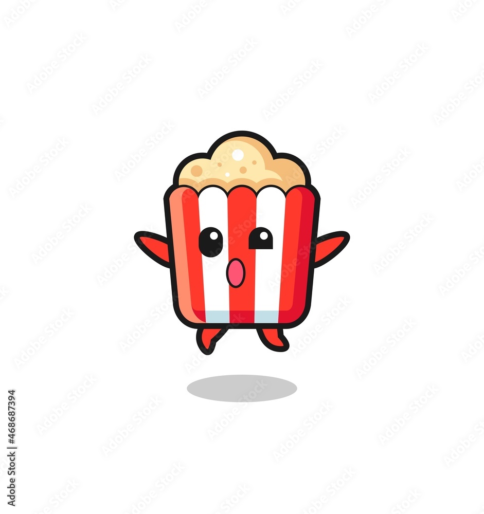 popcorn character is jumping gesture popcorn character is jumping gesture