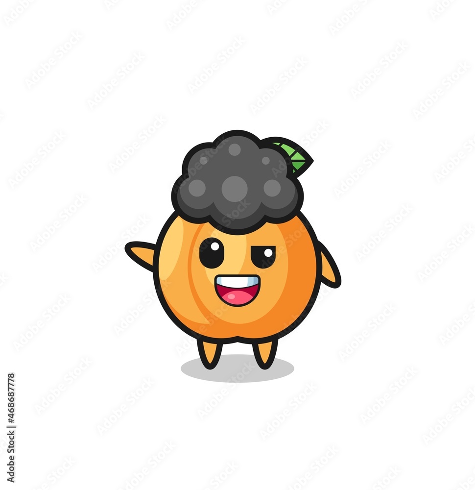 Naklejka premium apricot character as the afro boy