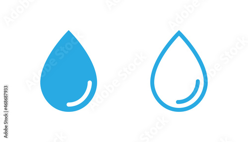 Water drop logo or icon design, water drop and blue color vector