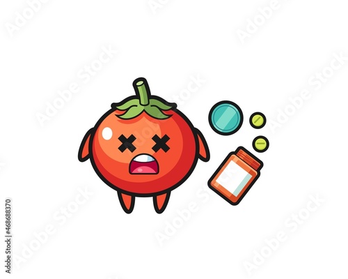 illustration of overdose tomatoes character