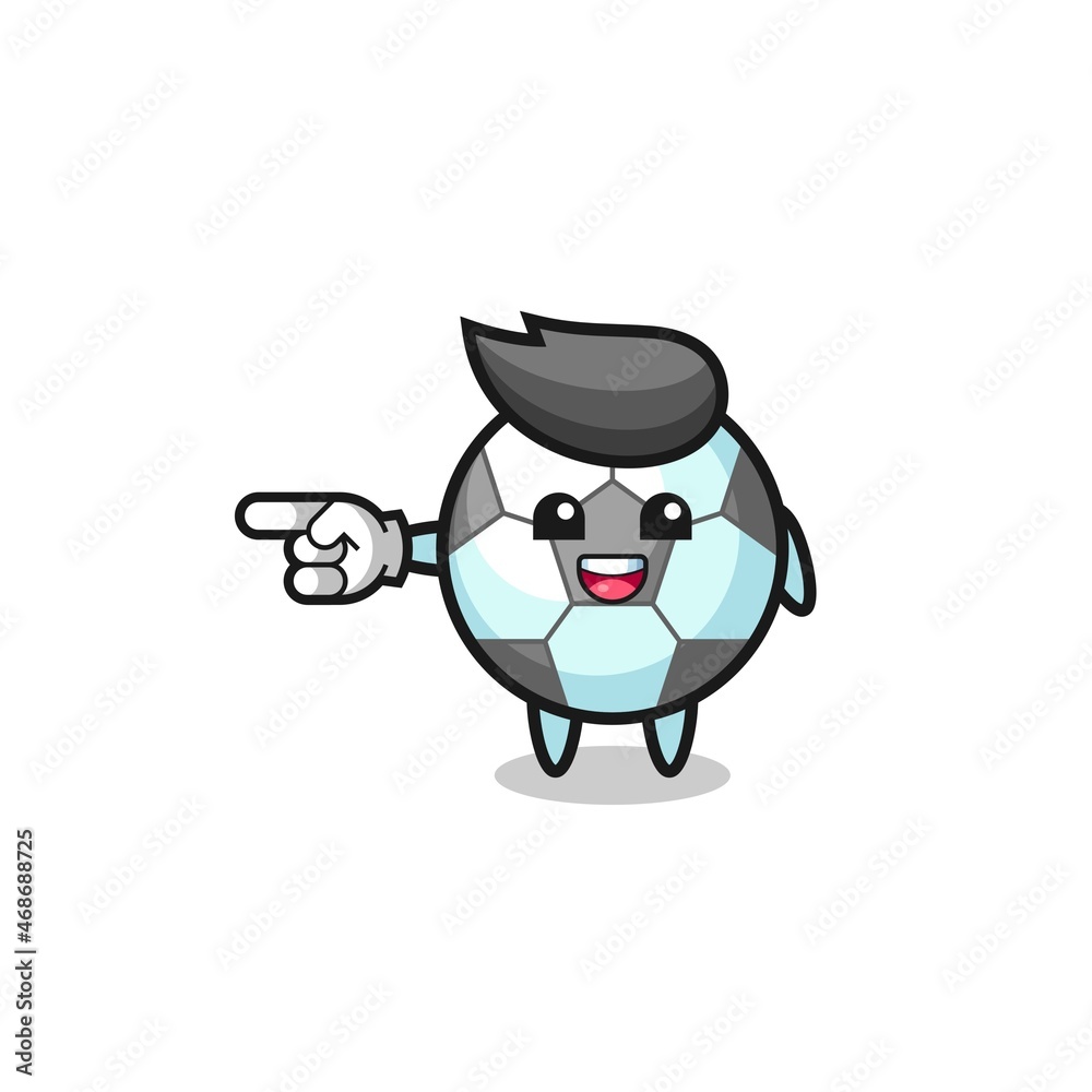 football cartoon with pointing left gesture