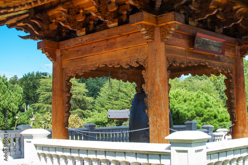 Korean pavilion bell of peace at meadowlark botanical gardens. Virginia photo