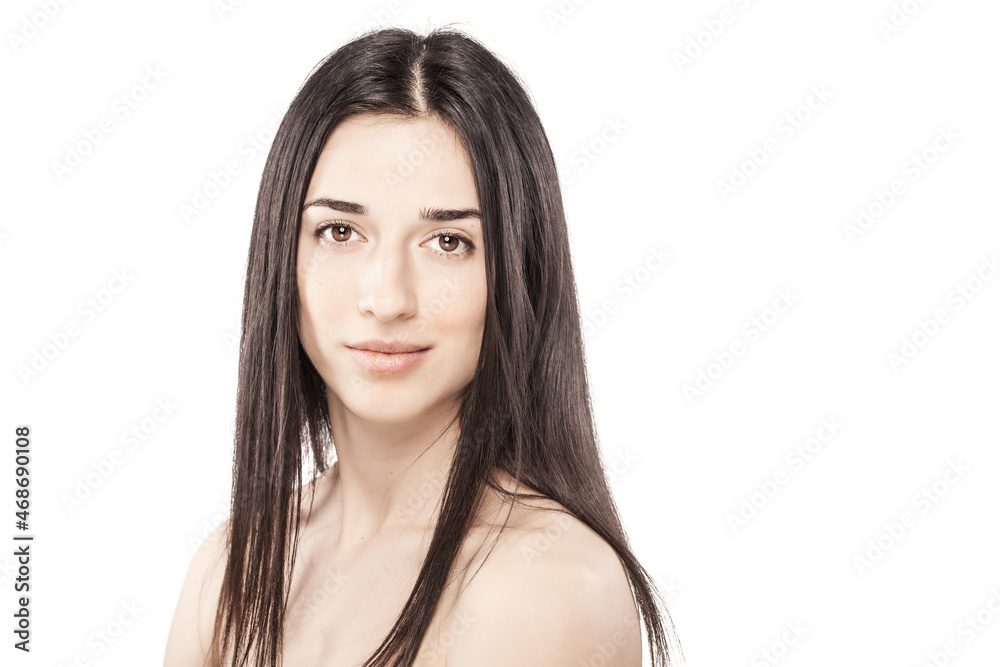 studio portrait of a beautiful young girl against white backgroung. looking at camera. studio portrait of a beautiful young girl against white backgroung. looking at camera.