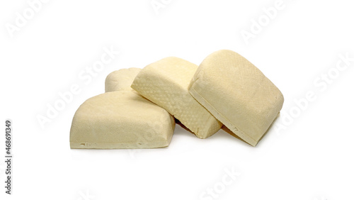 Tofu isolated on white background. Traditional Chinese tofu, Block tofu photo