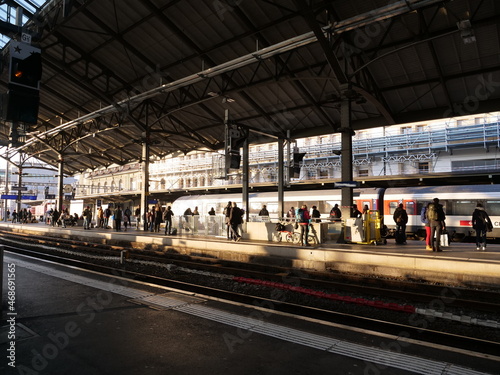 The interior of the railway station of Lausanne. the 29th October 2021, Lausanne, Switzerland.