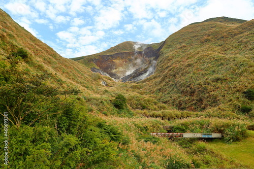 Xiaoyoukeng Recreation Area (Geological park with steaming volcanic sulfur vents) at Yangmingshan, Taiwan photo