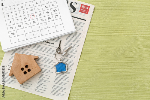 Calendar with pay rent mark...