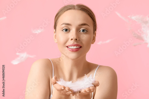 Beautiful young woman with ...