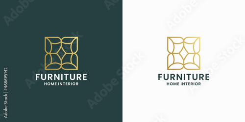 abstract furniture logo design template