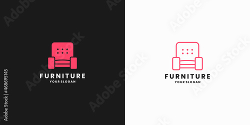 home interior sofa furniture logo design