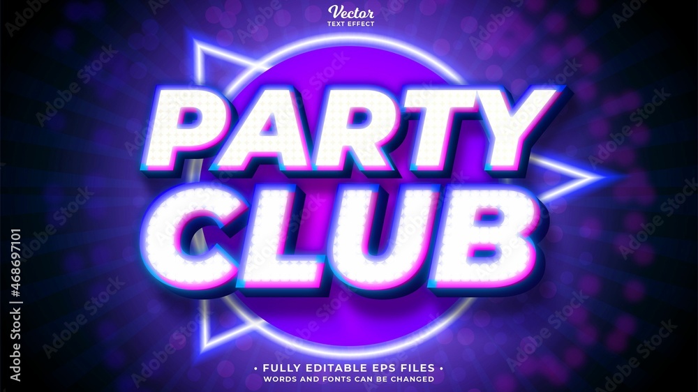  party text effect editable eps cc. words and fonts can be changed