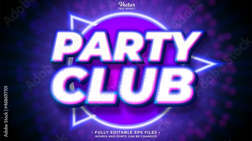  party text effect editable eps cc. words and fonts can be changed