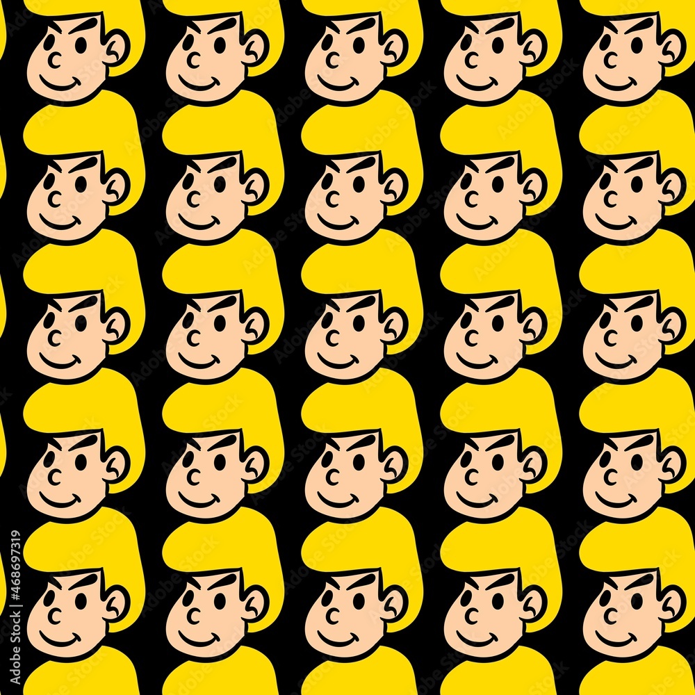 seamless pattern of cute man cartoon seamless pattern of cute man cartoon
