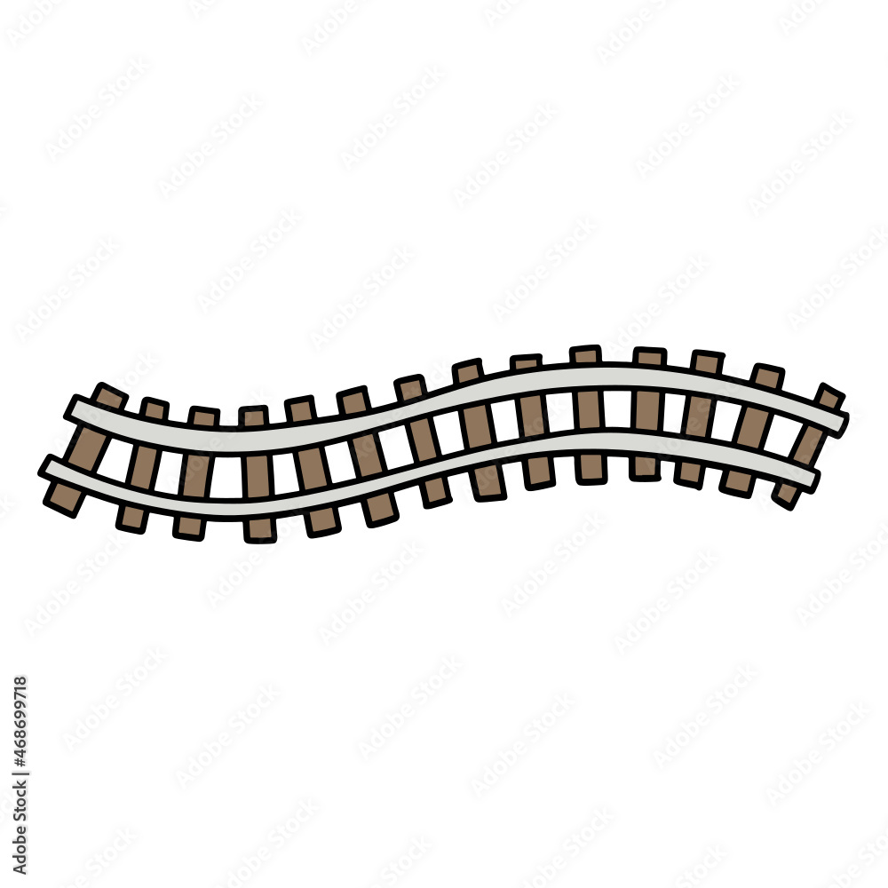 Railroad tracks flat color design illustration for web, wedsite, application, presentation, Graphics design, branding, etc.