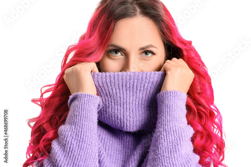 Beautiful woman with unusua...