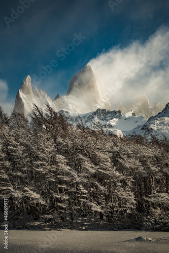 snow covered mountains