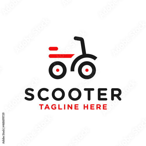 electric scooter inspiration illustration logo design