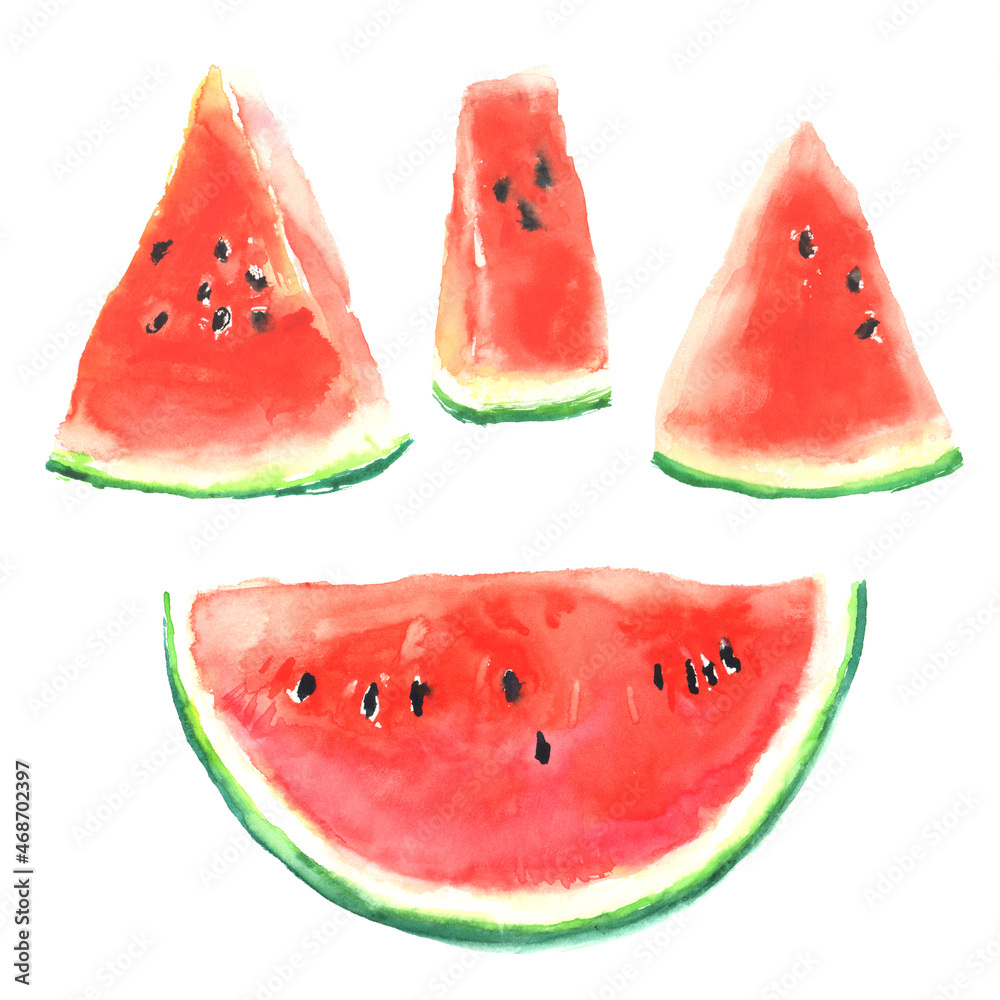 水彩で描いたスイカのイラスト Stock Illustration Adobe Stock 水彩で描いたスイカのイラスト Stock Illustration Adobe Stock