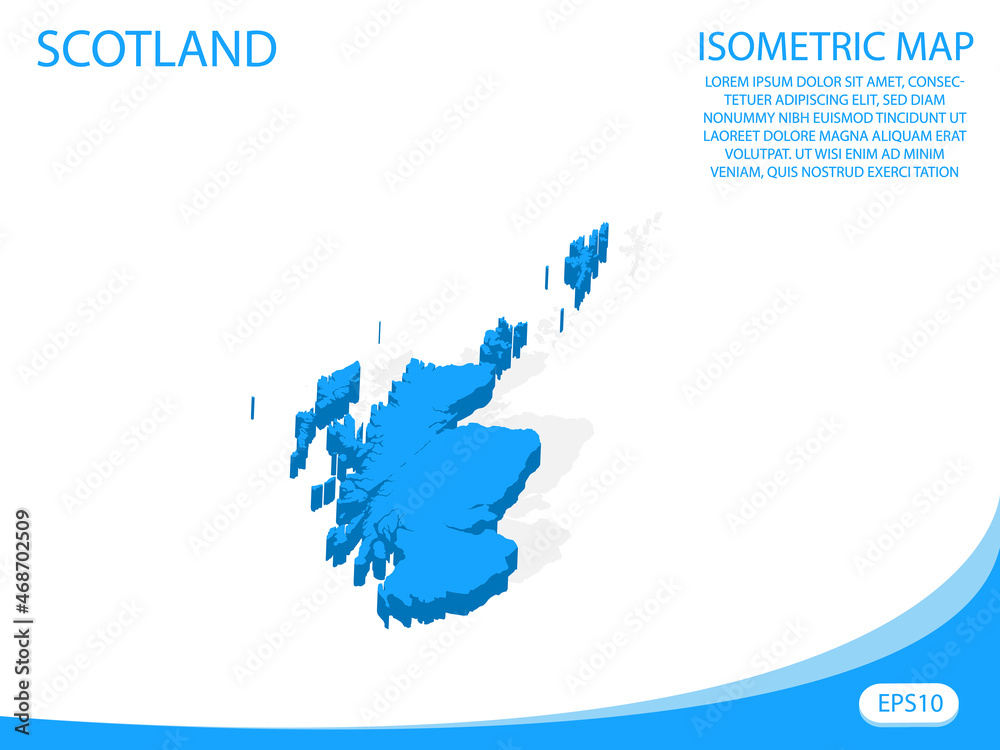 Modern vector isometric of Scotland blue map. elements white background for concept map easy to edit and customize. eps 10