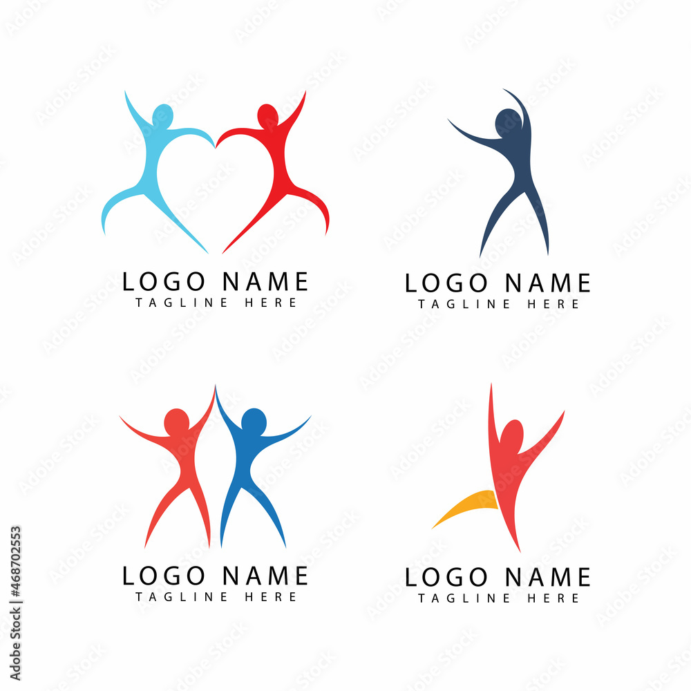 people care success health life logo template icons people care success health life logo template icons