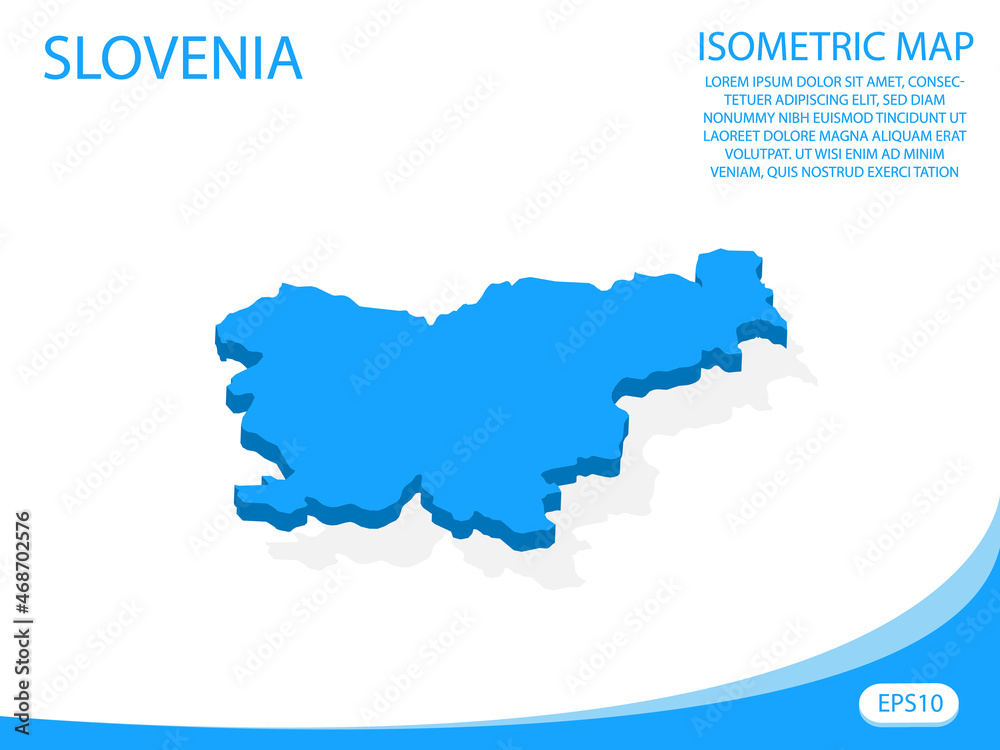 Modern vector isometric of Slovenia blue map. elements white background for concept map easy to edit and customize. eps 10 Modern vector isometric of Slovenia blue map. elements white background for concept map easy to edit and customize. eps 10
